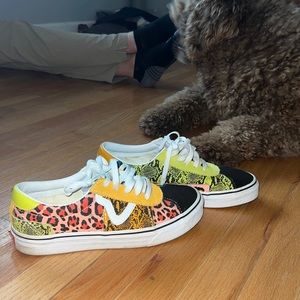 Womens 9.5 multicolor patchwork vans